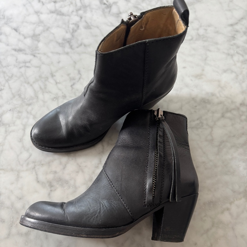 Acne Pistol Ankle Boot - Black Leather, 38 (US 8)